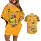 Ellie Carpenter Australian Matildas Couples Matching Off Shoulder Short Dress and Hawaiian Shirt