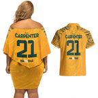 Ellie Carpenter Australian Matildas Couples Matching Off Shoulder Short Dress and Hawaiian Shirt