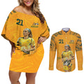 Ellie Carpenter Australian Matildas Couples Matching Off Shoulder Short Dress and Long Sleeve Button Shirt