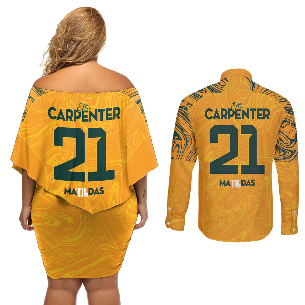 Ellie Carpenter Australian Matildas Couples Matching Off Shoulder Short Dress and Long Sleeve Button Shirt