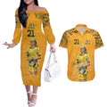 Ellie Carpenter Australian Matildas Couples Matching Off The Shoulder Long Sleeve Dress and Hawaiian Shirt