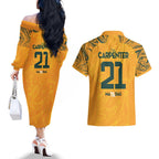 Ellie Carpenter Australian Matildas Couples Matching Off The Shoulder Long Sleeve Dress and Hawaiian Shirt