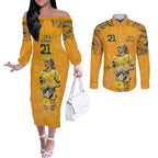Ellie Carpenter Australian Matildas Couples Matching Off The Shoulder Long Sleeve Dress and Long Sleeve Button Shirt