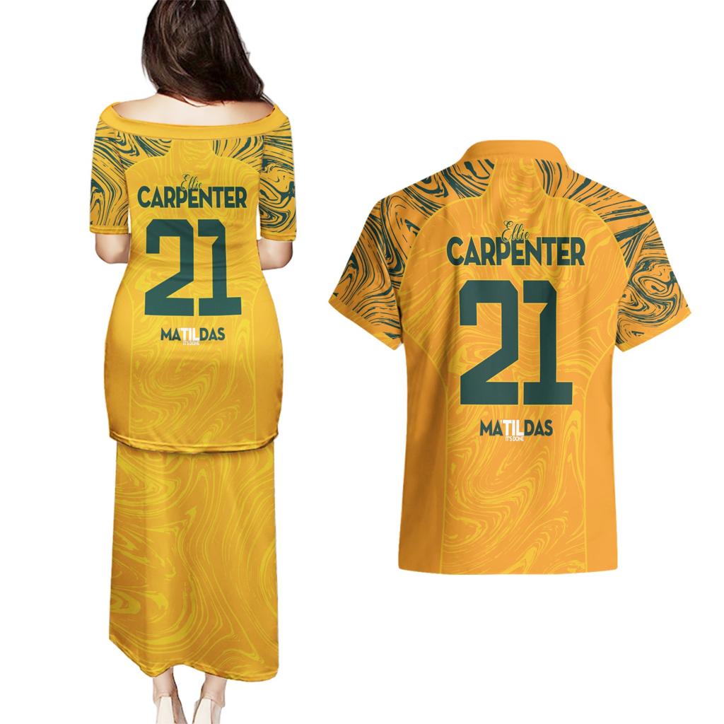 Ellie Carpenter Australian Matildas Couples Matching Puletasi and Hawaiian Shirt