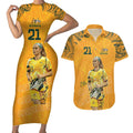 Ellie Carpenter Australian Matildas Couples Matching Short Sleeve Bodycon Dress and Hawaiian Shirt