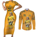 Ellie Carpenter Australian Matildas Couples Matching Short Sleeve Bodycon Dress and Long Sleeve Button Shirt