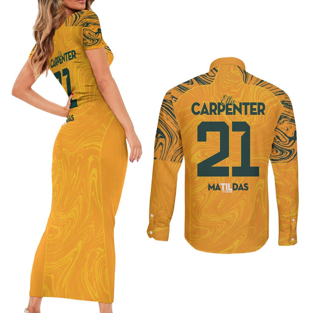 Ellie Carpenter Australian Matildas Couples Matching Short Sleeve Bodycon Dress and Long Sleeve Button Shirt