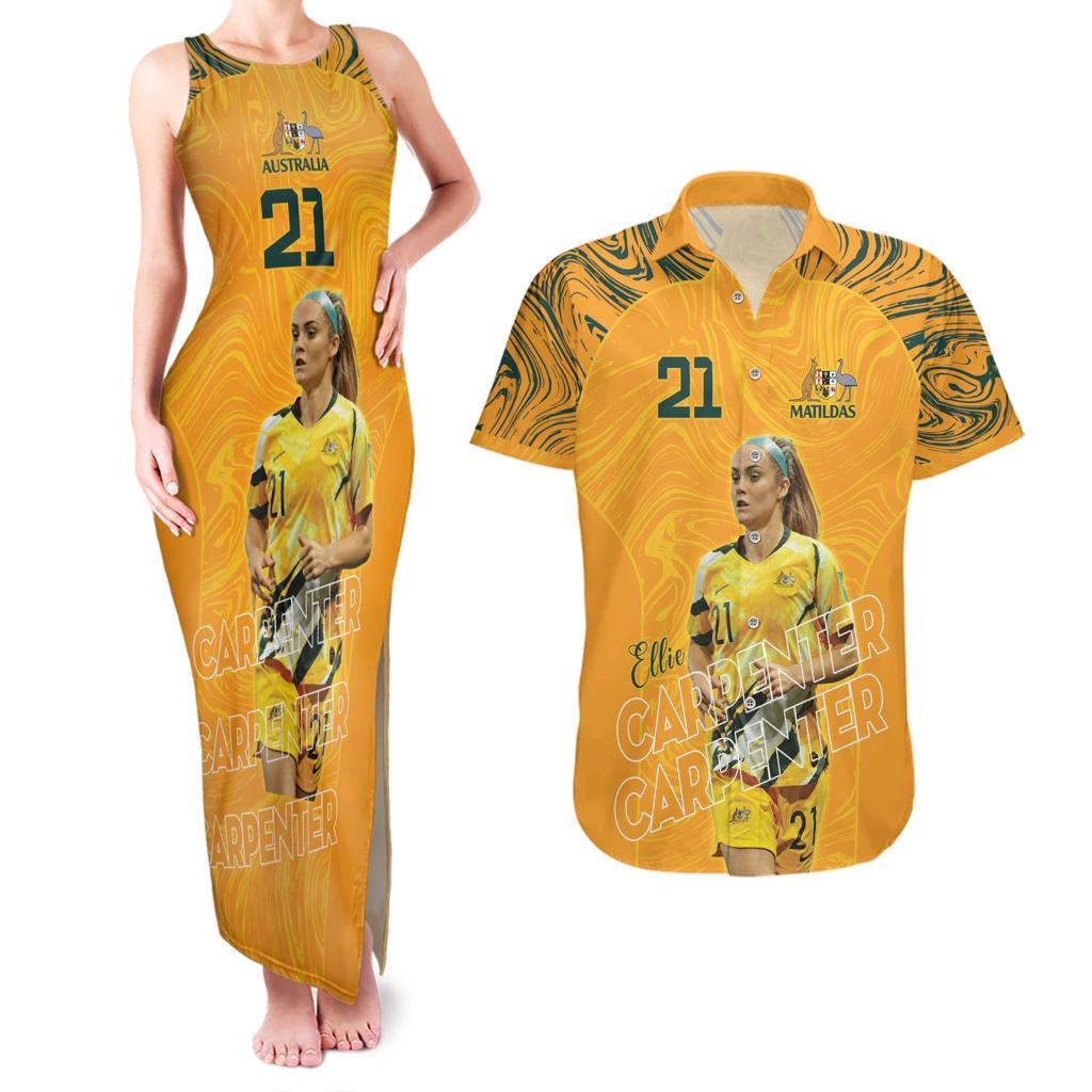 Ellie Carpenter Australian Matildas Couples Matching Tank Maxi Dress and Hawaiian Shirt