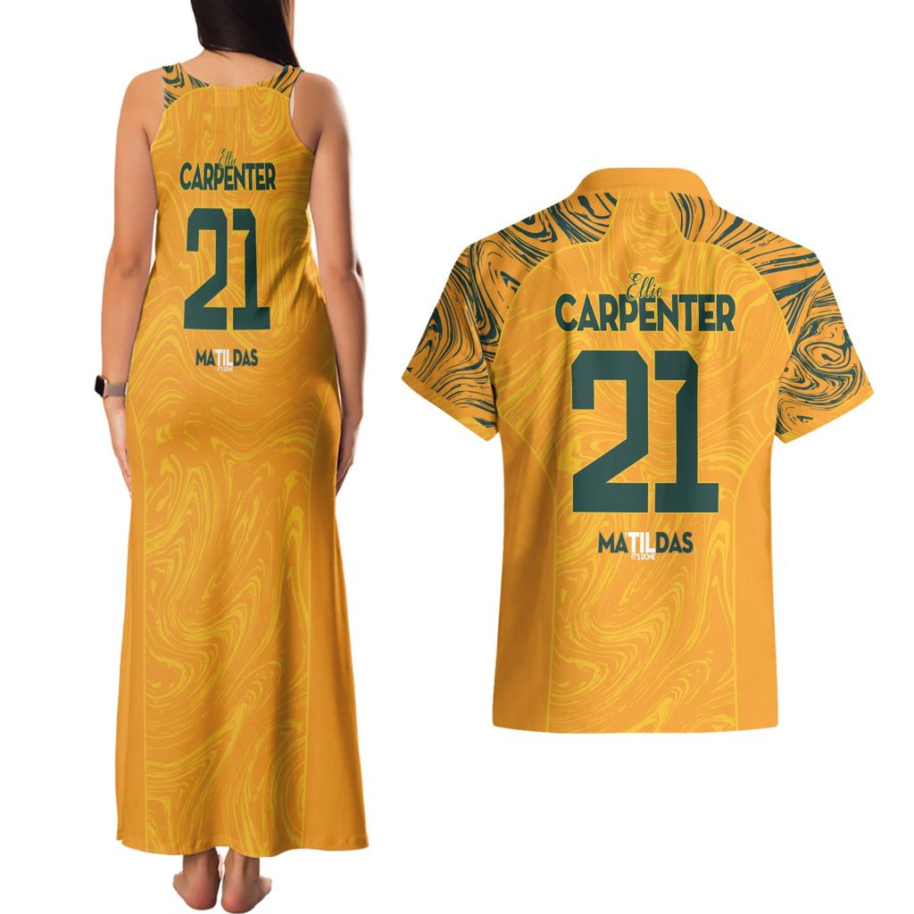 Ellie Carpenter Australian Matildas Couples Matching Tank Maxi Dress and Hawaiian Shirt