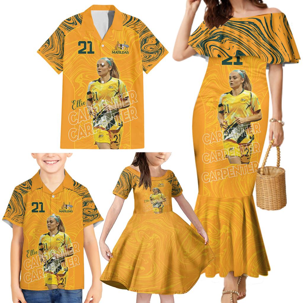 Ellie Carpenter Australian Matildas Family Matching Mermaid Dress and Hawaiian Shirt