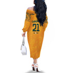 Ellie Carpenter Australian Matildas Family Matching Off The Shoulder Long Sleeve Dress and Hawaiian Shirt