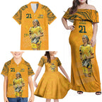 Ellie Carpenter Australian Matildas Family Matching Off Shoulder Maxi Dress and Hawaiian Shirt