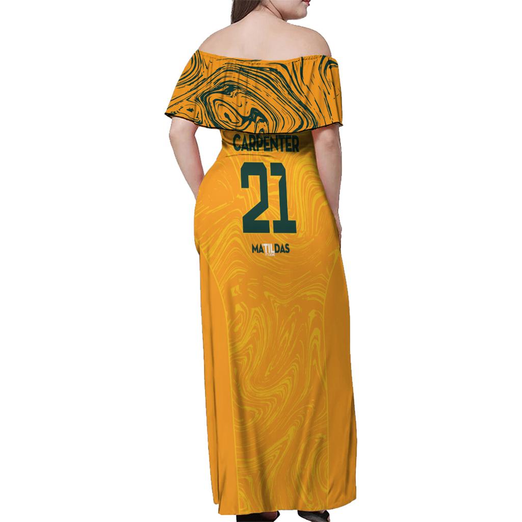 Ellie Carpenter Australian Matildas Family Matching Off Shoulder Maxi Dress and Hawaiian Shirt