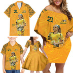 Ellie Carpenter Australian Matildas Family Matching Off Shoulder Short Dress and Hawaiian Shirt