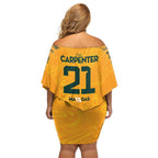 Ellie Carpenter Australian Matildas Family Matching Off Shoulder Short Dress and Hawaiian Shirt