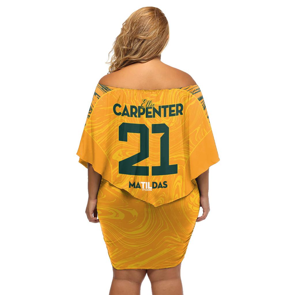 Ellie Carpenter Australian Matildas Family Matching Off Shoulder Short Dress and Hawaiian Shirt