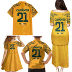 Ellie Carpenter Australian Matildas Family Matching Puletasi and Hawaiian Shirt