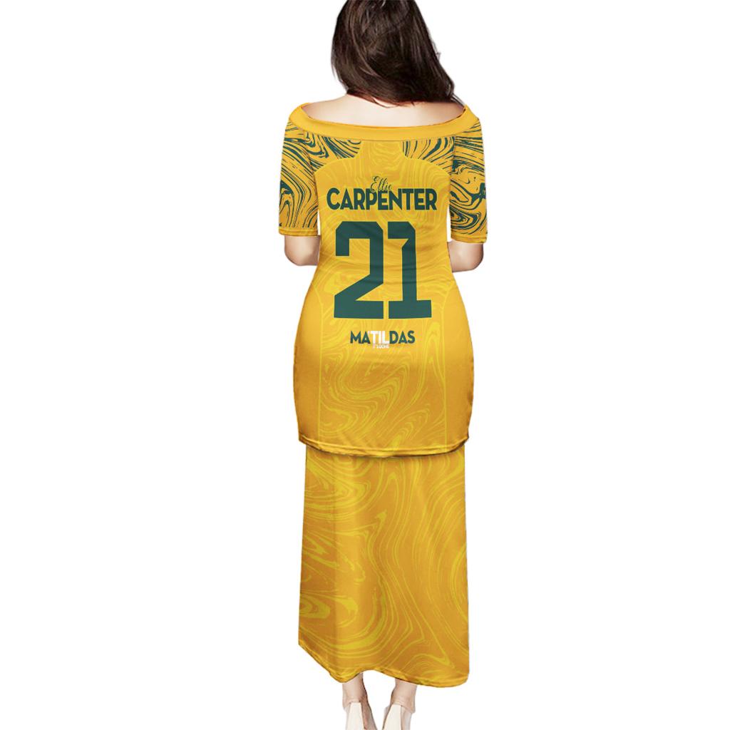 Ellie Carpenter Australian Matildas Family Matching Puletasi and Hawaiian Shirt