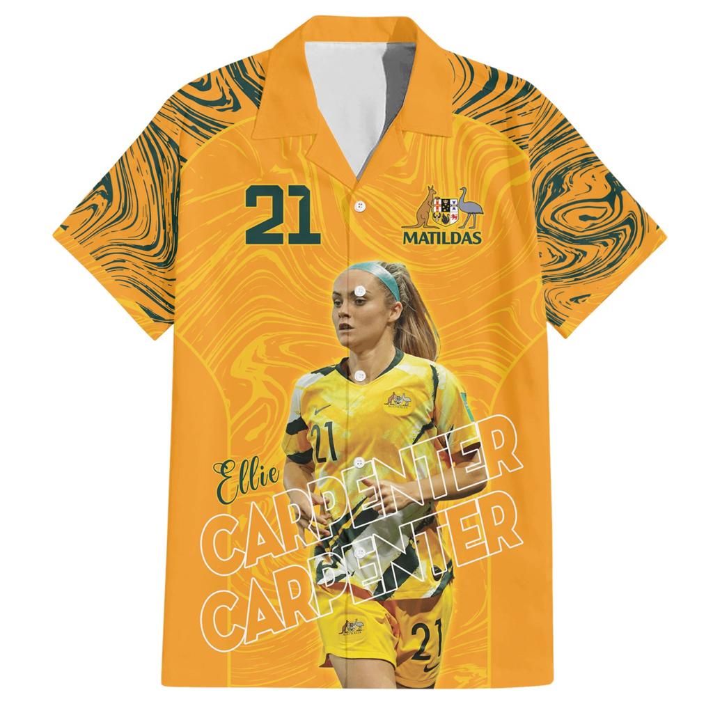Ellie Carpenter Australian Matildas Family Matching Short Sleeve Bodycon Dress and Hawaiian Shirt