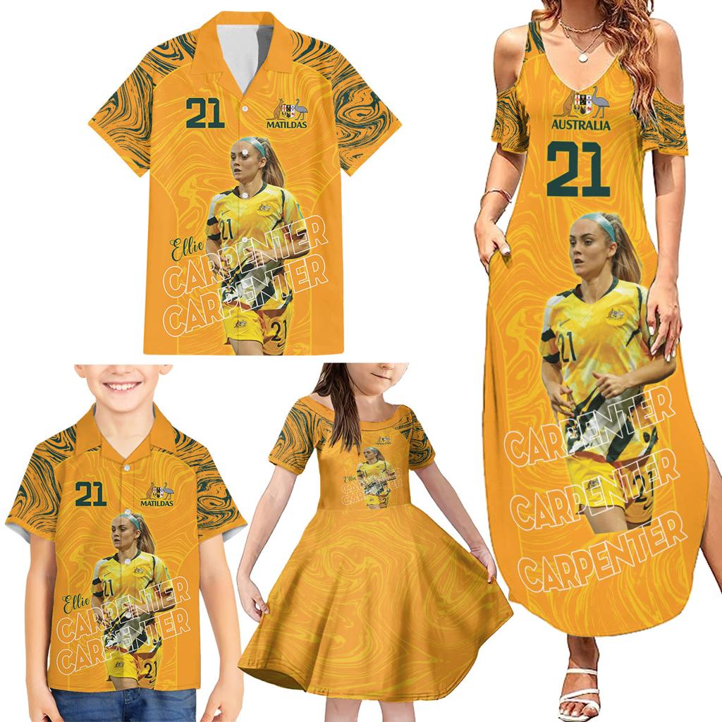 Ellie Carpenter Australian Matildas Family Matching Summer Maxi Dress and Hawaiian Shirt