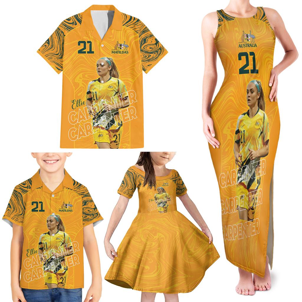 Ellie Carpenter Australian Matildas Family Matching Tank Maxi Dress and Hawaiian Shirt