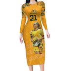 Ellie Carpenter Australian Matildas Long Sleeve Bodycon Dress