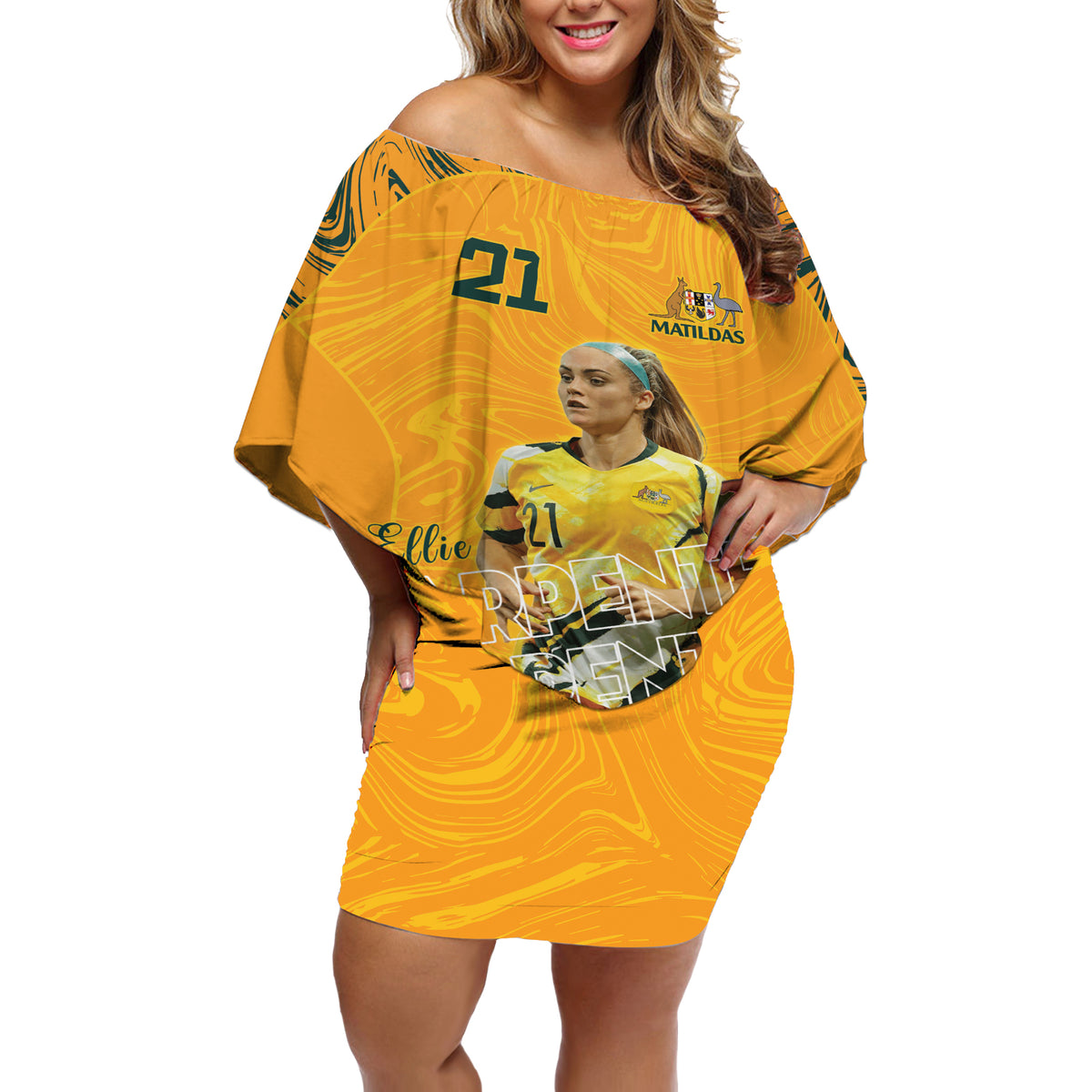 Ellie Carpenter Australian Matildas Off Shoulder Short Dress