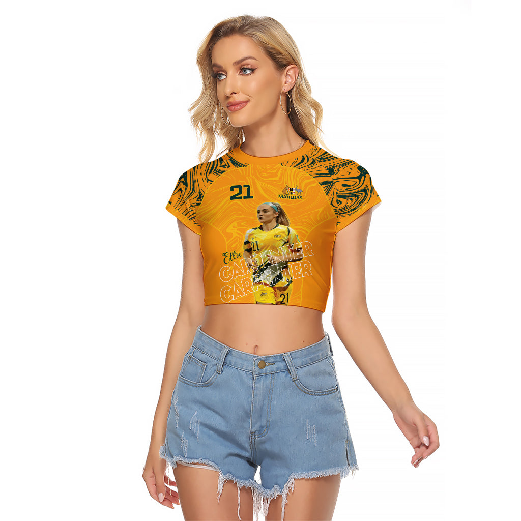 Ellie Carpenter Australian Matildas Raglan Cropped T Shirt