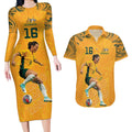 Hayley Raso Australia Matildas Couples Matching Long Sleeve Bodycon Dress and Hawaiian Shirt