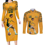 Hayley Raso Australia Matildas Couples Matching Long Sleeve Bodycon Dress and Long Sleeve Button Shirt