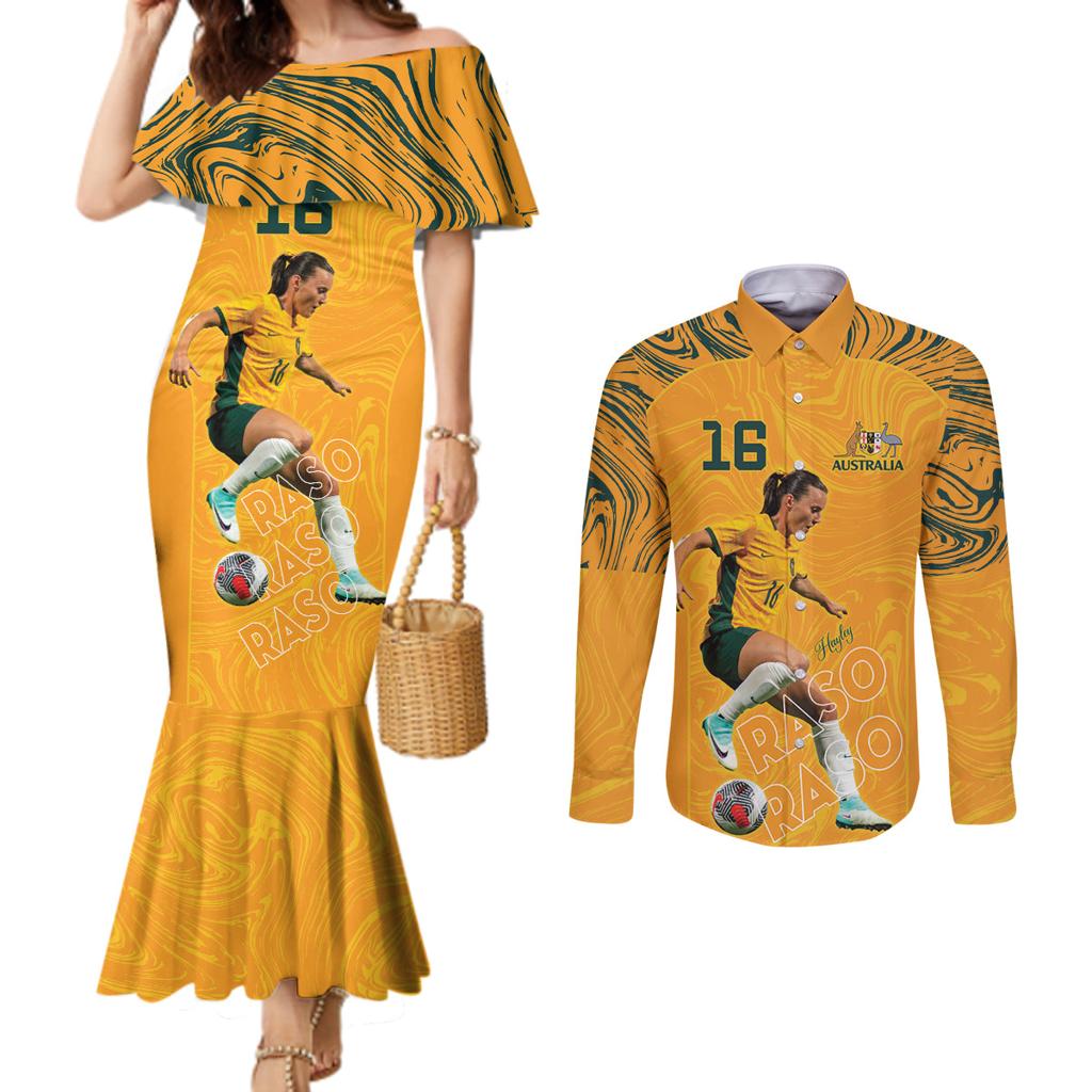 Hayley Raso Australia Matildas Couples Matching Mermaid Dress and Long Sleeve Button Shirt