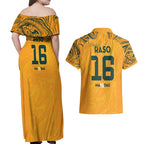 Hayley Raso Australia Matildas Couples Matching Off Shoulder Maxi Dress and Hawaiian Shirt