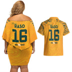 Hayley Raso Australia Matildas Couples Matching Off Shoulder Short Dress and Hawaiian Shirt