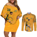 Hayley Raso Australia Matildas Couples Matching Off Shoulder Short Dress and Long Sleeve Button Shirt