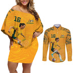 Hayley Raso Australia Matildas Couples Matching Off Shoulder Short Dress and Long Sleeve Button Shirt
