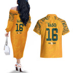 Hayley Raso Australia Matildas Couples Matching Off The Shoulder Long Sleeve Dress and Hawaiian Shirt