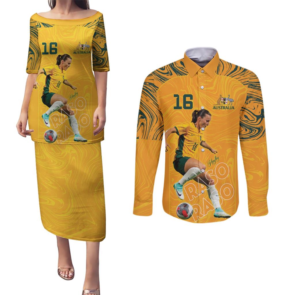 Hayley Raso Australia Matildas Couples Matching Puletasi and Long Sleeve Button Shirt