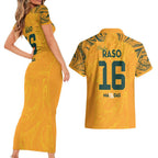 Hayley Raso Australia Matildas Couples Matching Short Sleeve Bodycon Dress and Hawaiian Shirt