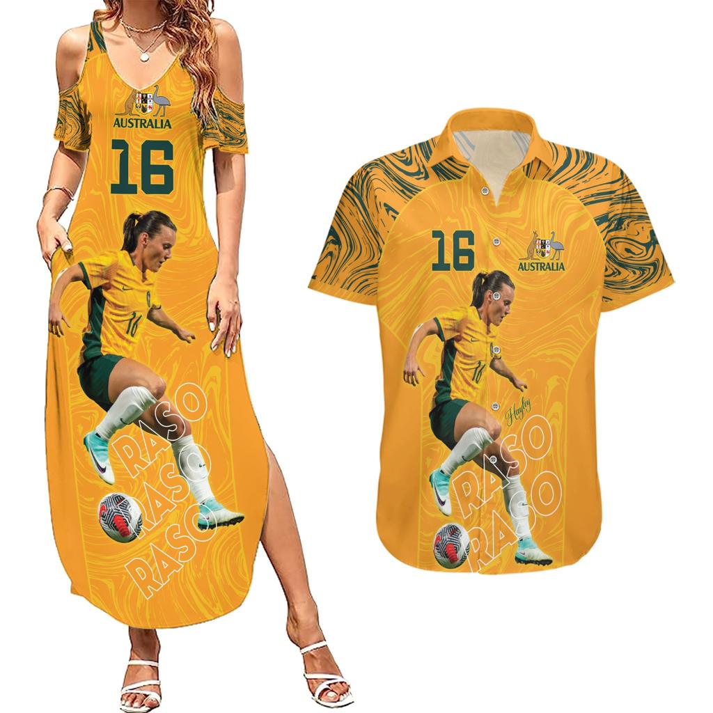 Hayley Raso Australia Matildas Couples Matching Summer Maxi Dress and Hawaiian Shirt