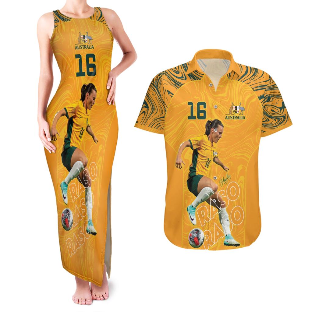 Hayley Raso Australia Matildas Couples Matching Tank Maxi Dress and Hawaiian Shirt