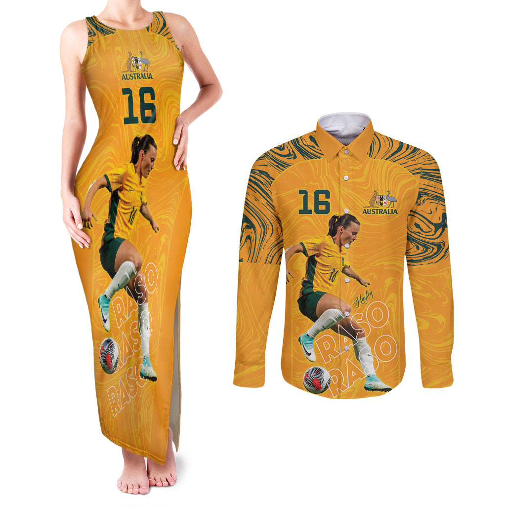 Hayley Raso Australia Matildas Couples Matching Tank Maxi Dress and Long Sleeve Button Shirt