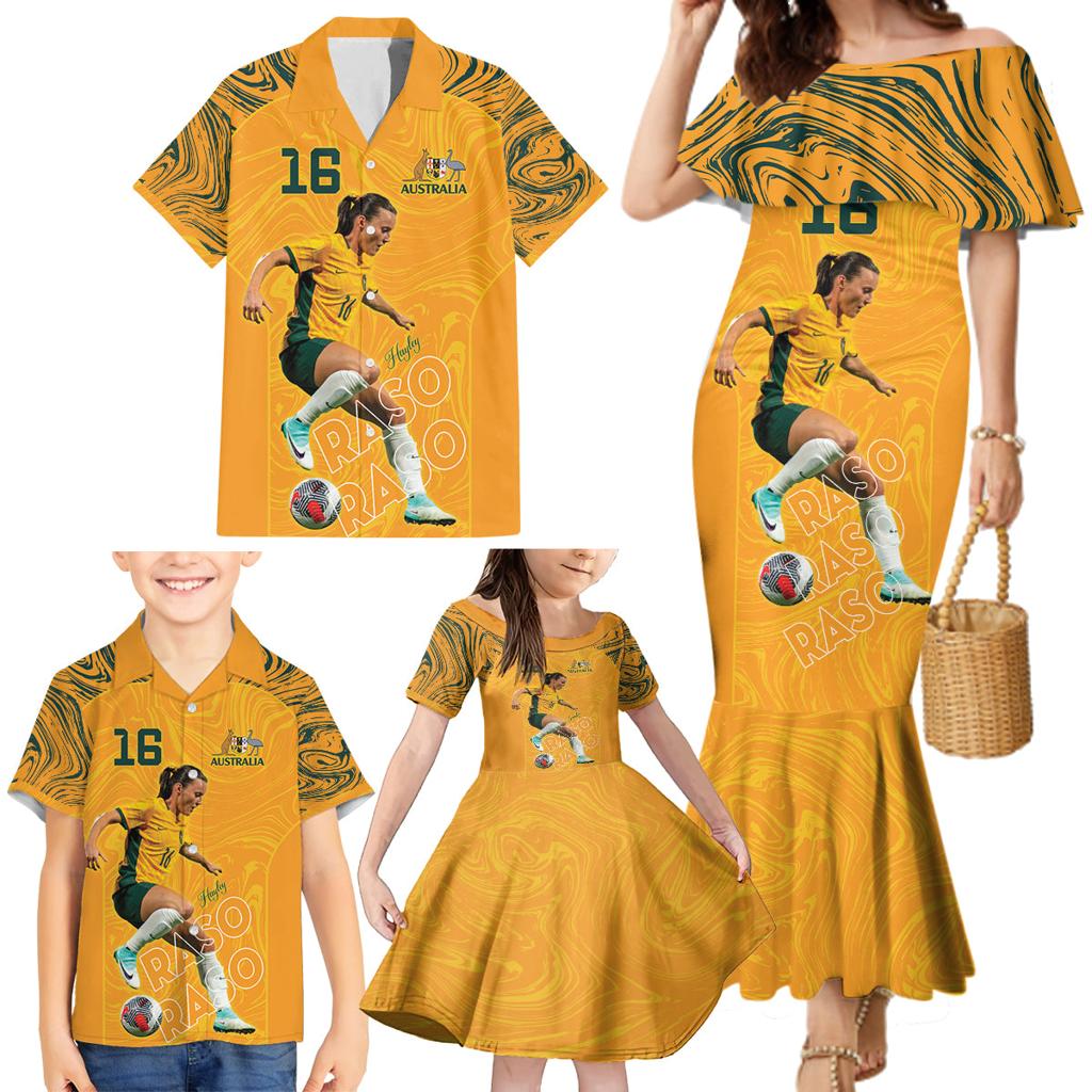 Hayley Raso Australia Matildas Family Matching Mermaid Dress and Hawaiian Shirt