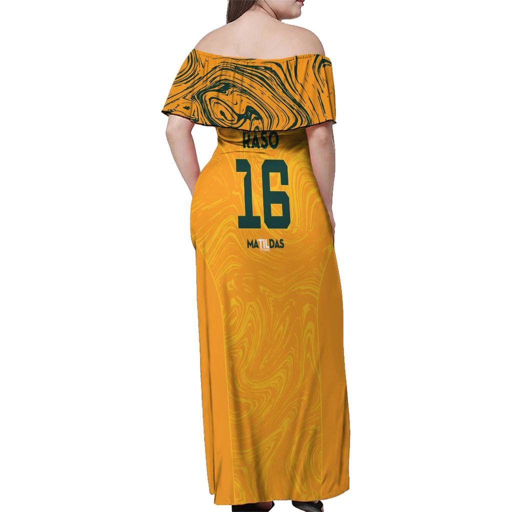 Hayley Raso Australia Matildas Family Matching Off Shoulder Maxi Dress and Hawaiian Shirt