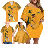 Hayley Raso Australia Matildas Family Matching Off Shoulder Short Dress and Hawaiian Shirt