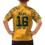 Hayley Raso Australia Matildas Family Matching Off Shoulder Short Dress and Hawaiian Shirt