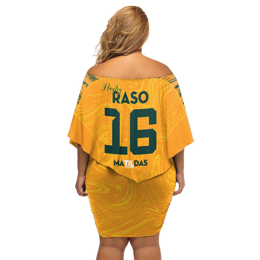 Hayley Raso Australia Matildas Family Matching Off Shoulder Short Dress and Hawaiian Shirt