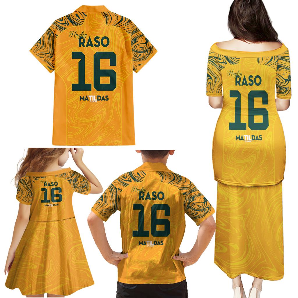 Hayley Raso Australia Matildas Family Matching Puletasi and Hawaiian Shirt