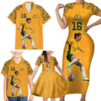 Hayley Raso Australia Matildas Family Matching Short Sleeve Bodycon Dress and Hawaiian Shirt