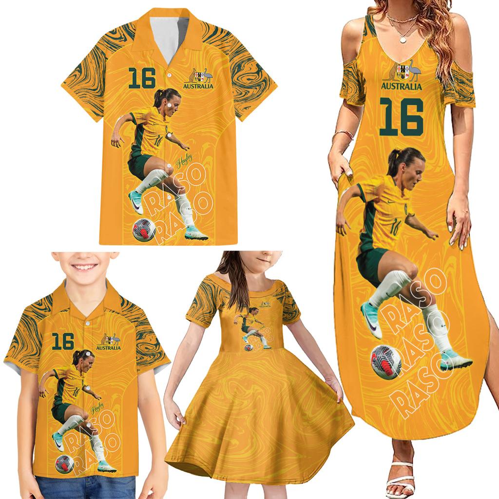 Hayley Raso Australia Matildas Family Matching Summer Maxi Dress and Hawaiian Shirt