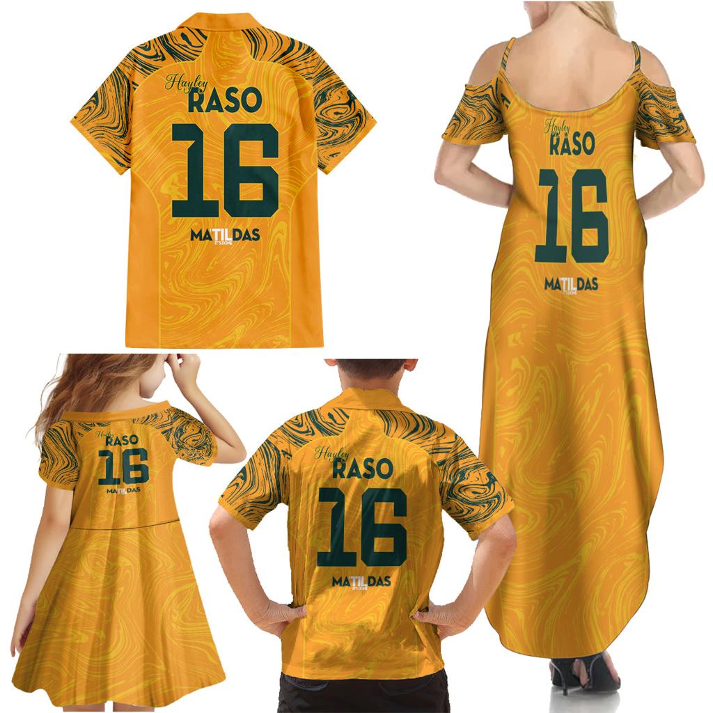 Hayley Raso Australia Matildas Family Matching Summer Maxi Dress and Hawaiian Shirt